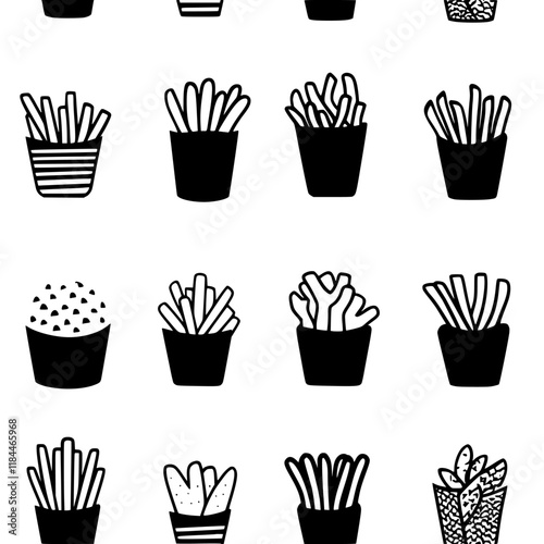 Collection of Sweet Potato Fries vector icons, Sweet Potato Fries vector art pattern