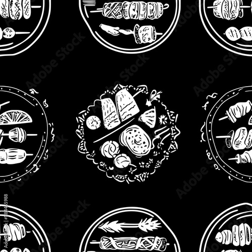 Collection of Syrian Shish Barak vector icons, Syrian Shish Barak vector art pattern