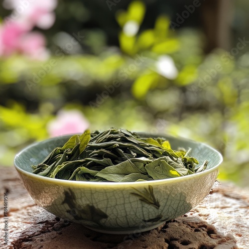 Wild Chinese Tea Leaves photo