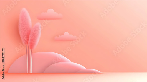 Pink 3D Abstract Background Illustration