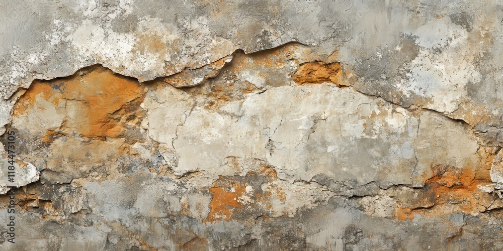 Obraz premium Rock and old wall texture create a striking visual composition. The interplay of rock with the weathered wall texture tells a story of time and resilience, showcasing unique surface details.