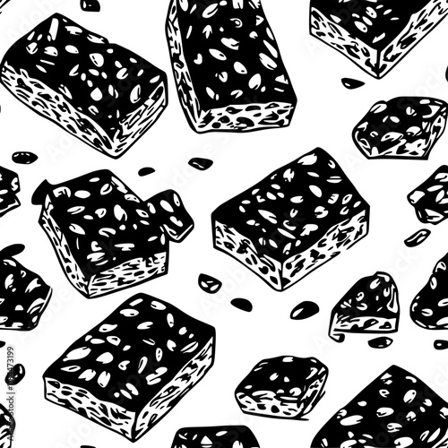 Collection of Granola bars icons, Granola bars vectorized seamless pattern