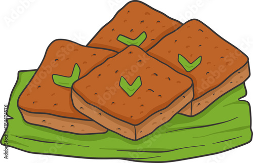wajik cake traditional market snack cartoon