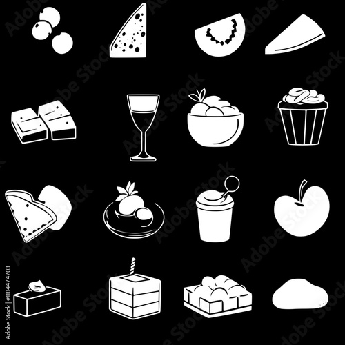 Collection of Low Calorie icons, Low Calorie vectorized seamless pattern