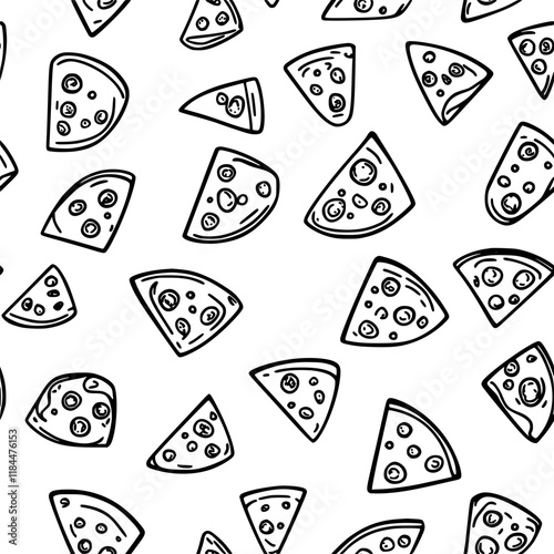 Collection of Pizza with pepperoni digital art, Pizza with pepperoni vector graphic, repetitive pattern