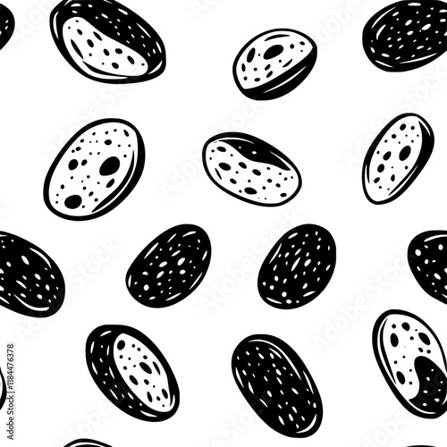Collection of Potato Skins icons, Potato Skins illustration art, seamless pattern