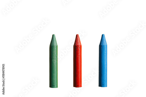 Colorful crayons on a white background photo