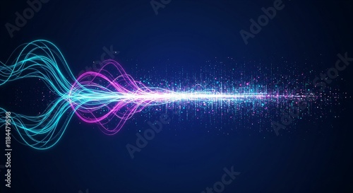Abstract 3D Neural Network with Colorful Data Streams Representing Artificial Intelligence and Big Data Analytics