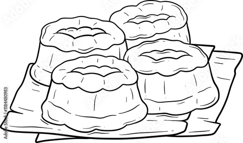 putu ayu traditional market snack outline