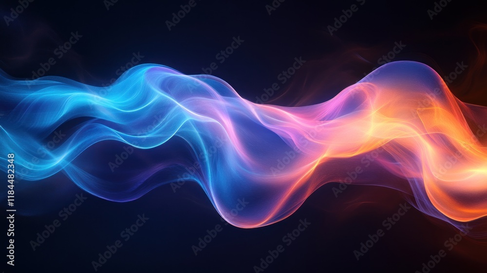 Abstract flowing vibrant blue and orange wave. Abstract flowing vibrant blue and orange wave.