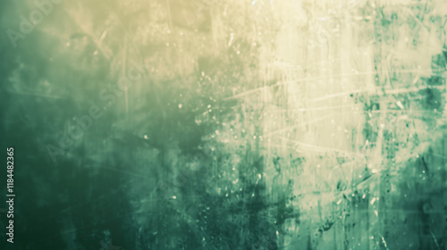 Vintage green motion blur abstract light leak overlay background with a dusty noise grain texture. Grunge style dusty overlay light leak background. Green light overlay, leak flare, light effect