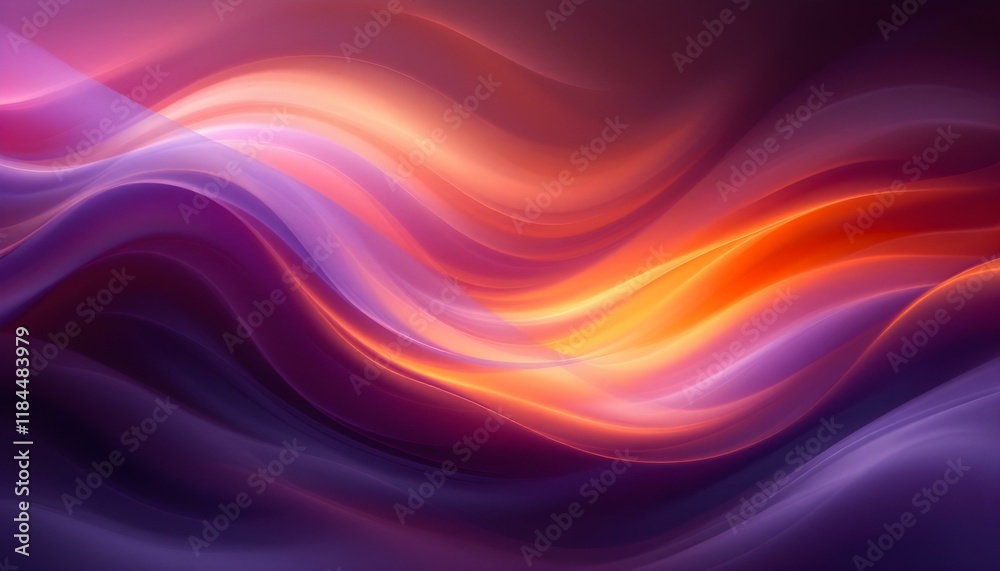 Fototapeta premium Simple gradient purple abstract background with smooth waves and curves flowing abstract purple wave background design for modern design projects. Abstract blue and purple wave background