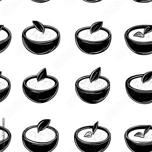 Collection of Flan de coco continuous icon pattern, Flan de coco vectorized artwork
