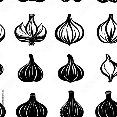 Garlic Knots tiled design, Garlic Knots repeating background illustration