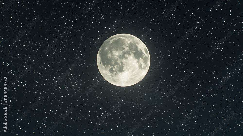 A starry night sky filled with twinkling stars, a soft glowing moon, and a peaceful, dark horizon A starry night sky filled with twinkling stars, a soft glowing moon, and a peaceful, dark horizon
