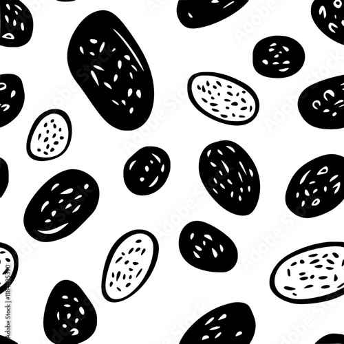 Collection of Idaho Baked Potatoes icons, Idaho Baked Potatoes vectorized seamless pattern