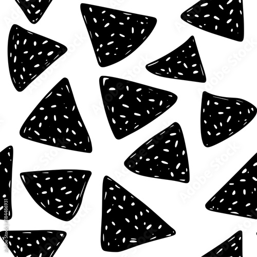 Collection of Pad Thai Nachos continuous icon pattern, Pad Thai Nachos vectorized artwork
