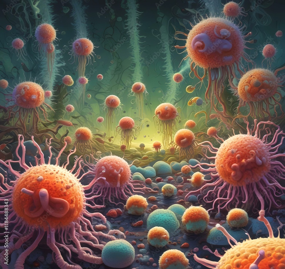 Obraz premium Illustration of bacteria.