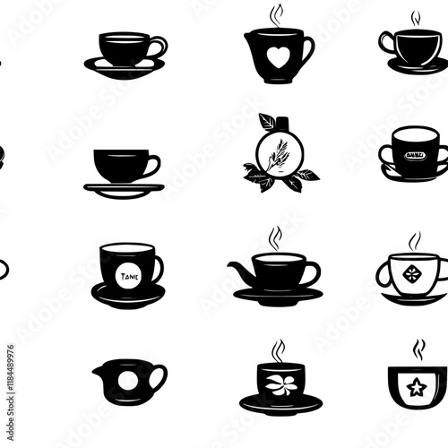 Collection of Tisane vector symbols, Tisane vectorized artwork