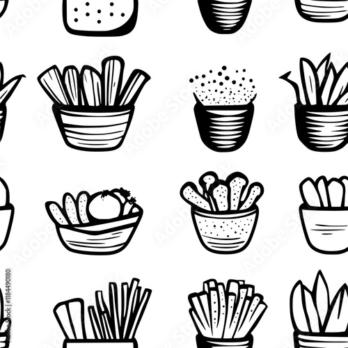 Collection of Veggie Sticks with Hummus icons, Veggie Sticks with Hummus vectorized art