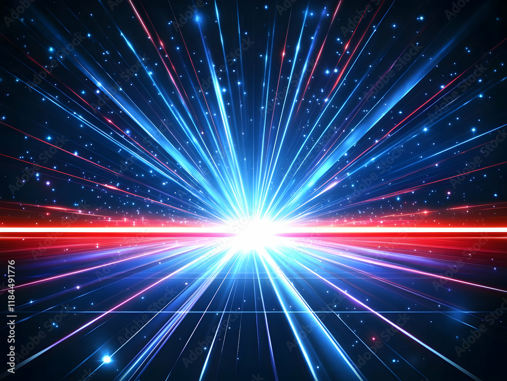 Naklejka premium Abstract Background Blue Red Light Rays