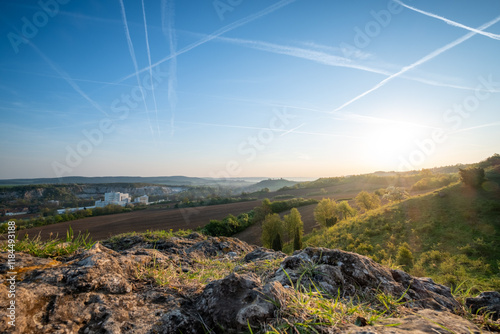 Blick vom Zechsteinriff Pinsenberg bei Krölpa in Richtung Pössneck photo