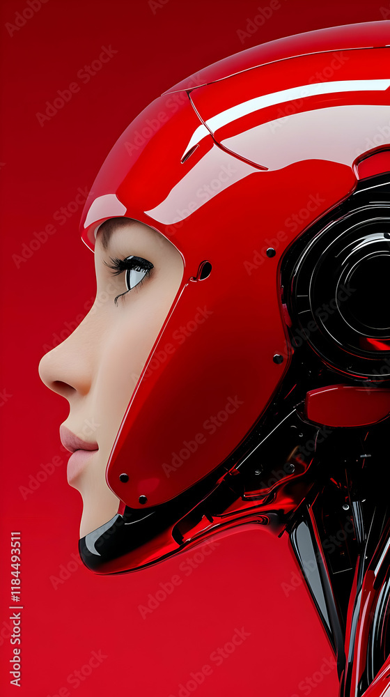 Red Robot Woman 3D Illustration Red Robot Woman 3D Illustration