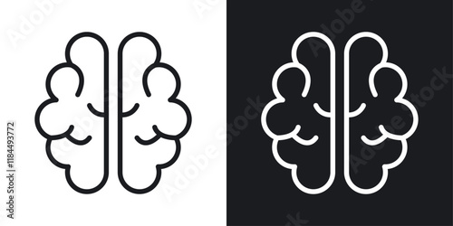 Brain icons. graphic vector icons set