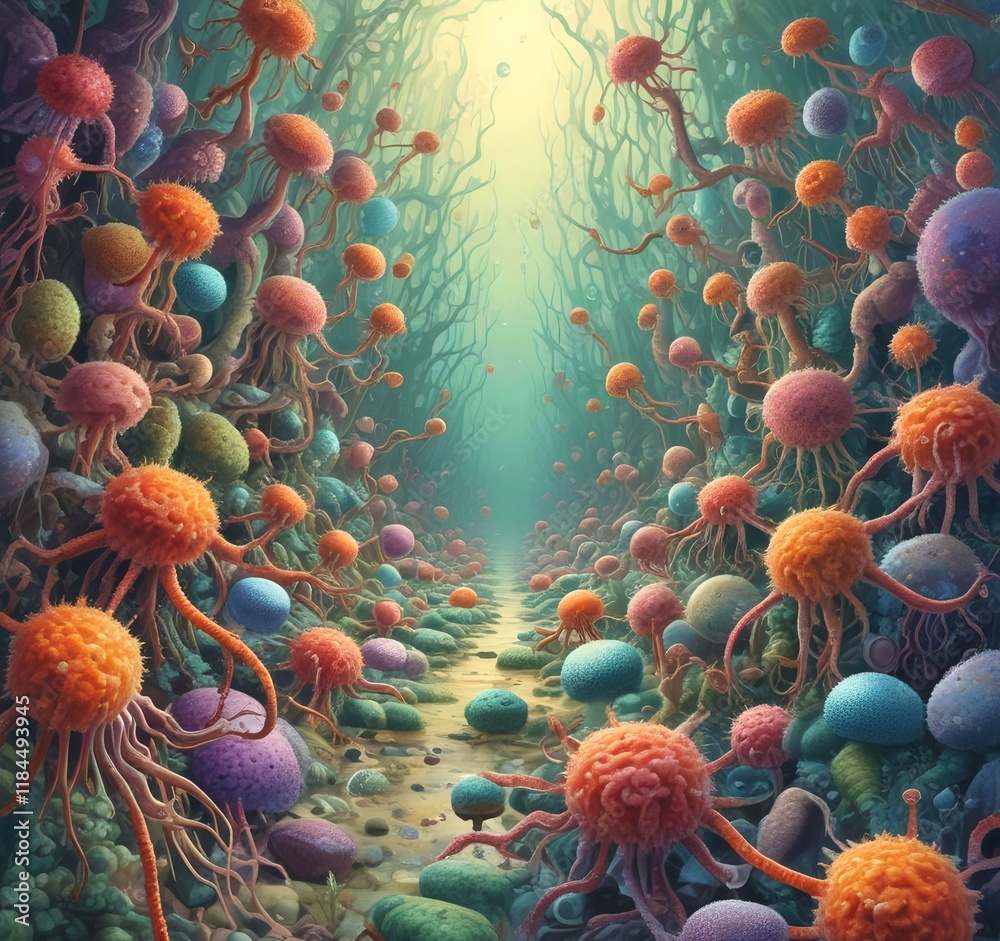 Obraz premium Illustration of bacteria.