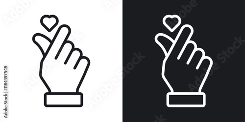 korean heart icons. graphic vector icons set