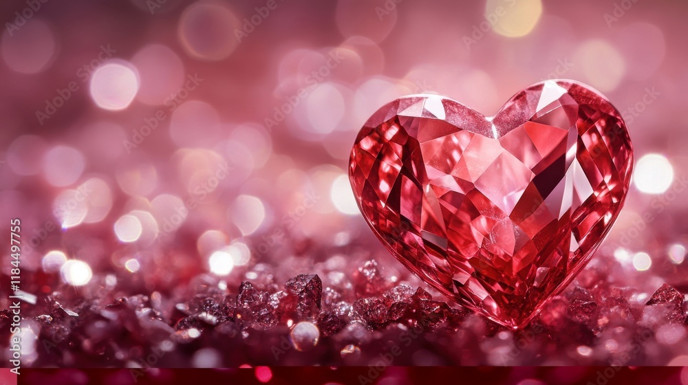 Radiant Red Heart Gem: Sparkling Love in a Romantic Setting Radiant Red Heart Gem: Sparkling Love in a Romantic Setting