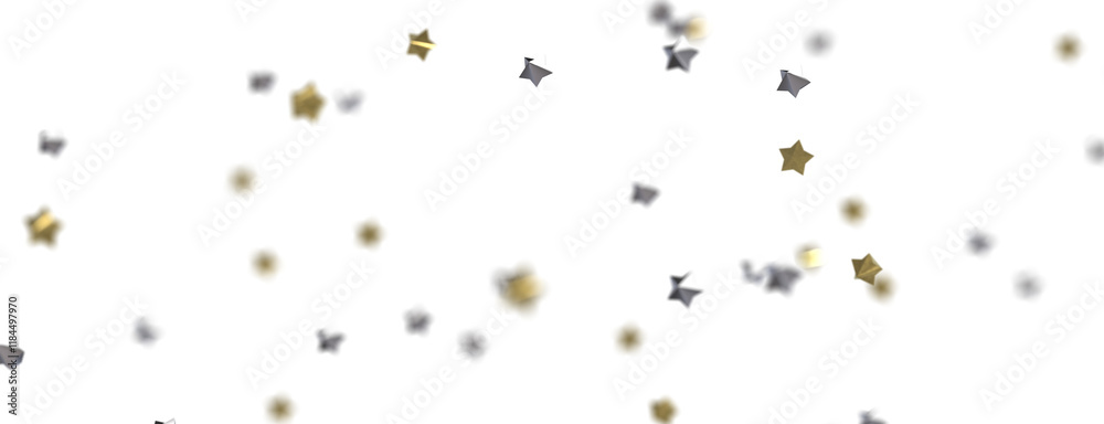 Fototapeta premium Celestial Downpour: Experience the Marvel of a 3D Gold Stars Rain