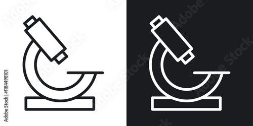 Microscope icons. graphic vector icons set