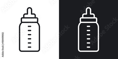 Milk bottle icons. graphic vector icons set