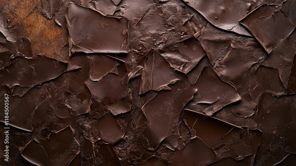 Dark Chocolate Abstract: Rich, Textured, and Luxurious Broken Pieces Dark Chocolate Abstract: Rich, Textured, and Luxurious Broken Pieces