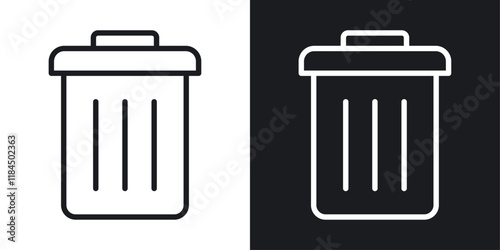 Trash icons. graphic vector icons set