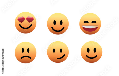 3d set of  vector funny,happy unhappy,laughing emojis,cute icons for design , collection with Realistic smile  for advertising 