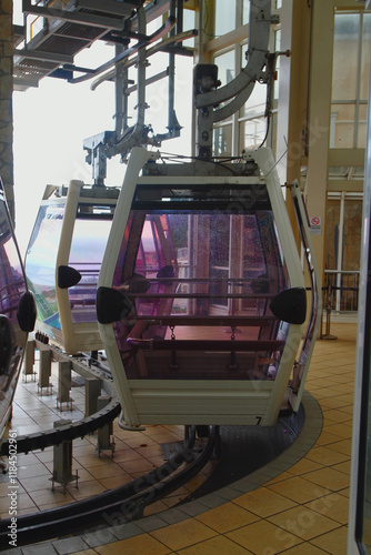 At top station of Mazzaro Taormina cable car. Messina, Sicily, Italy