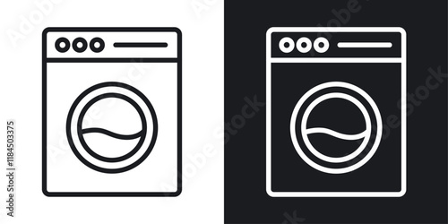 Washing machine icons. graphic vector icons set