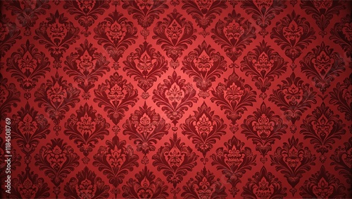 damask vintage red background with floral elements in Gothic, Baroque style. Royal texture, vector Eps 10
 photo
