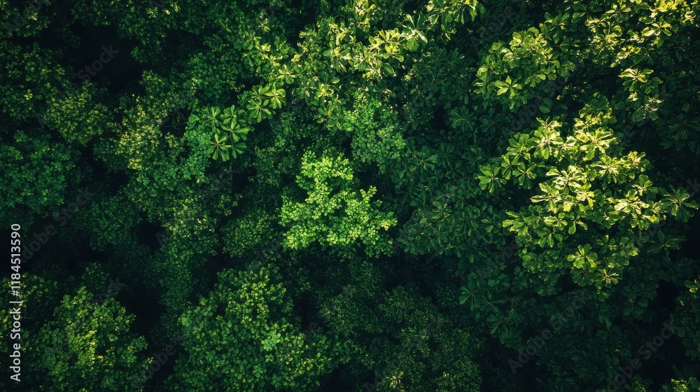 Aerial View of Lush Green Canopy: A Serene Nature Photograph Aerial View of Lush Green Canopy: A Serene Nature Photograph