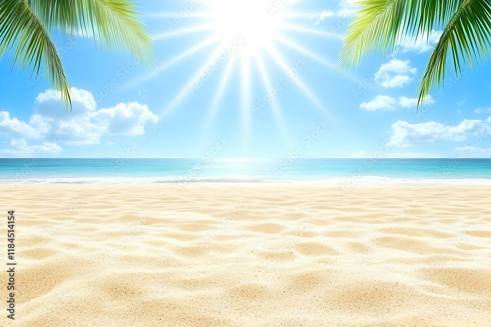 Obraz premium Sunny Beach Background Illustration