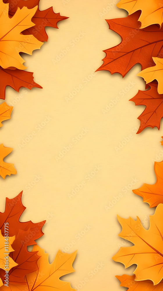 Fototapeta premium Autumn Leaves Illustration Background