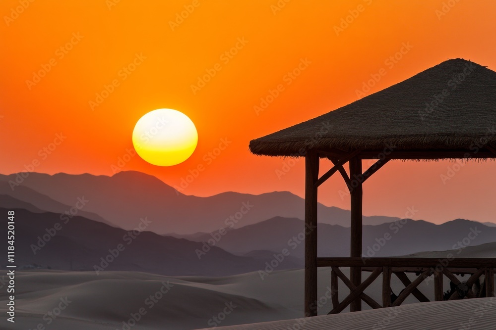 A camel caravan trekking across the golden dunes of the Arabian Desert under a stunning sunrise A camel caravan trekking across the golden dunes of the Arabian Desert under a stunning sunrise