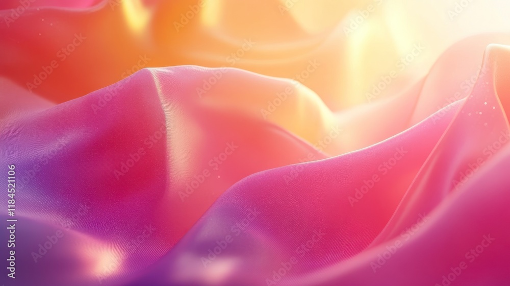 Fototapeta premium Abstract pink, orange, and yellow fabric texture.