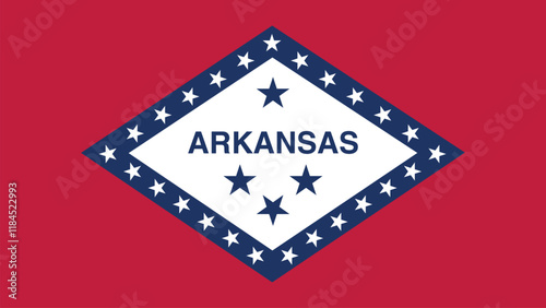 Arkansas US State Flag Vector Illustration