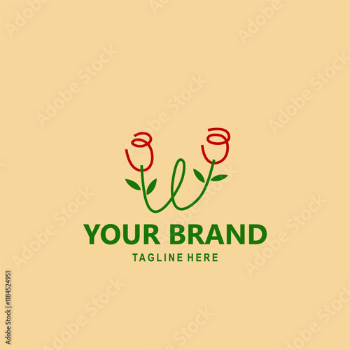 the letter W logo is in the shape of a rose