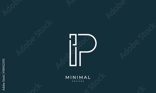 Alphabet letter icon logo IP