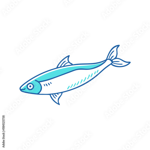 anchovy vector icon, fish vector illustration - simple illustration of anchovy perfect for logos, and fish - themed designs.