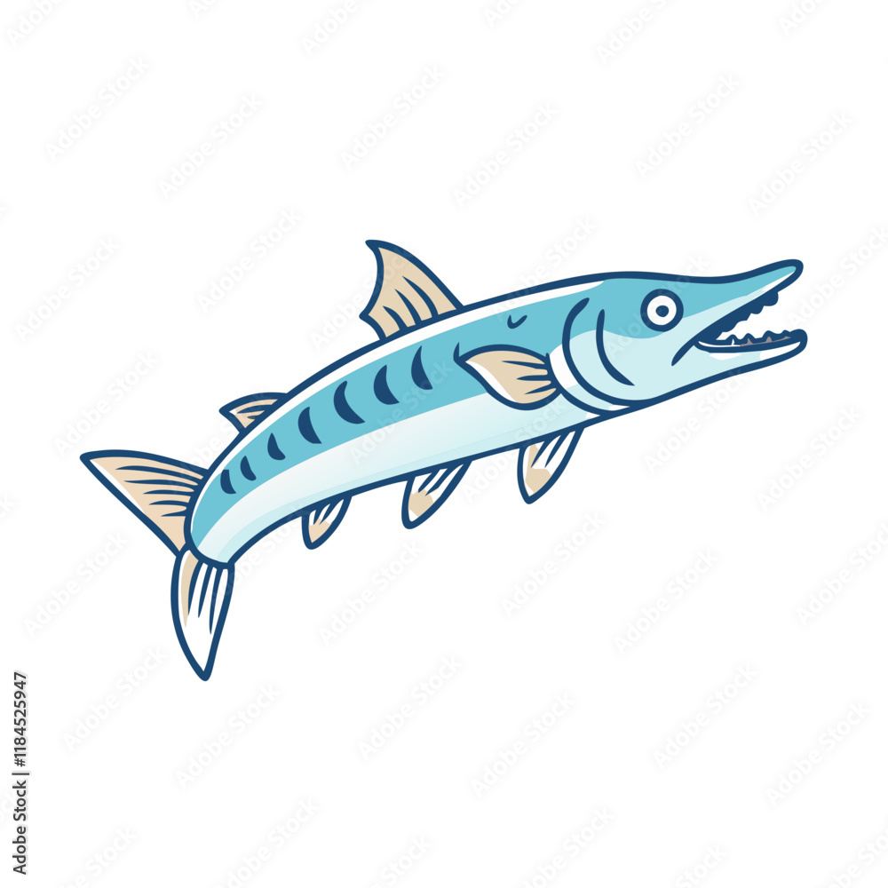barracuda vector icon, fish vector illustration - simple illustration of barracuda perfect for logos, and fish - themed designs. barracuda vector icon, fish vector illustration - simple illustration of barracuda perfect for logos, and fish - themed designs.